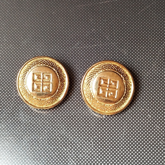 Givenchy coulture earrings signed glam gold clip - Picture 3 of 6